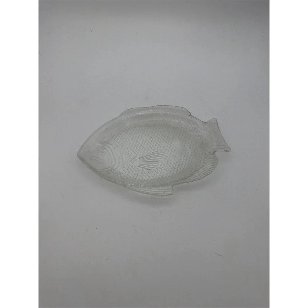 Decorative Glass Fish Plate Platter 11 x 8